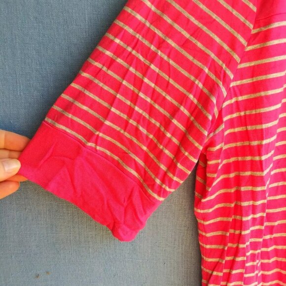 Liz Claiborne Women's Size XL Pink Gray Striped Top B2 - Picture 3 of 5